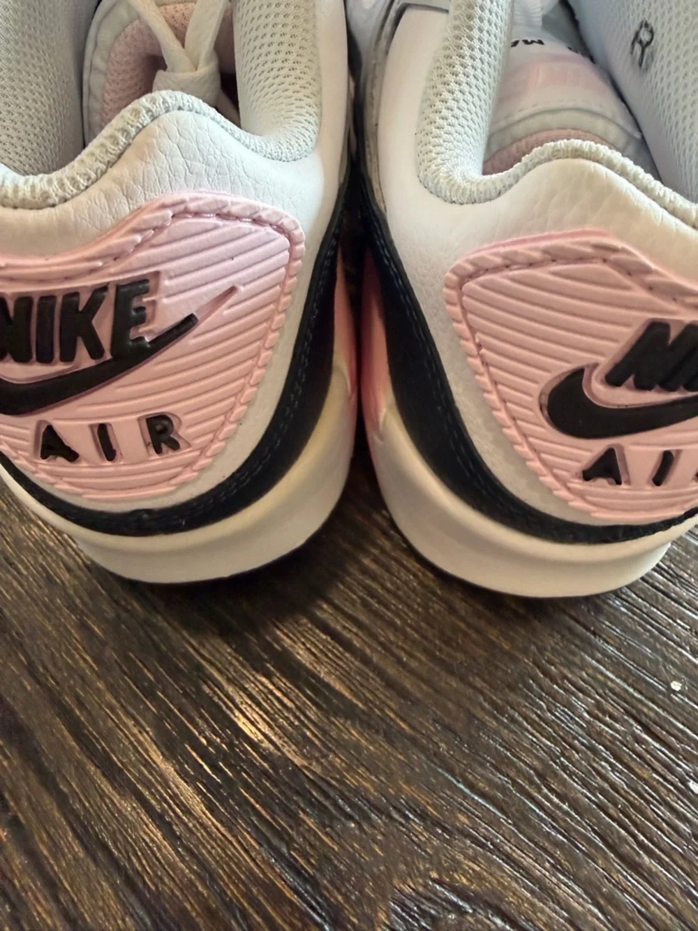 Nike Air Max 90 Shoes - White Pink Foam Armory Navy - size 6.5Y
